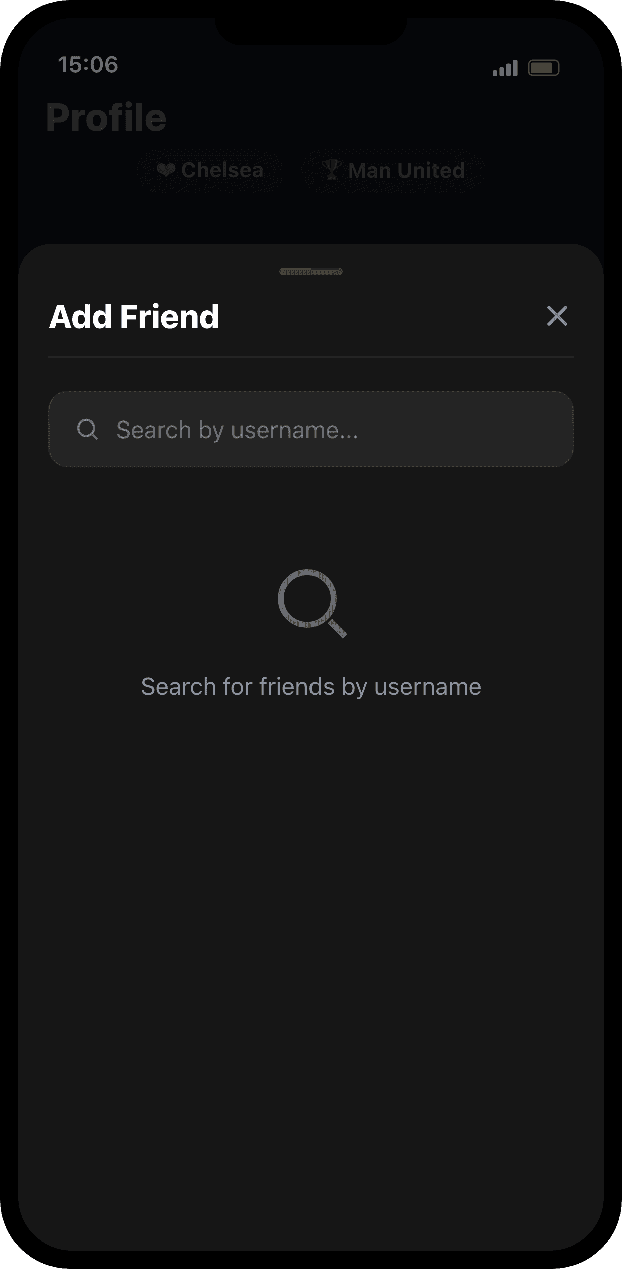 Add a friend by username