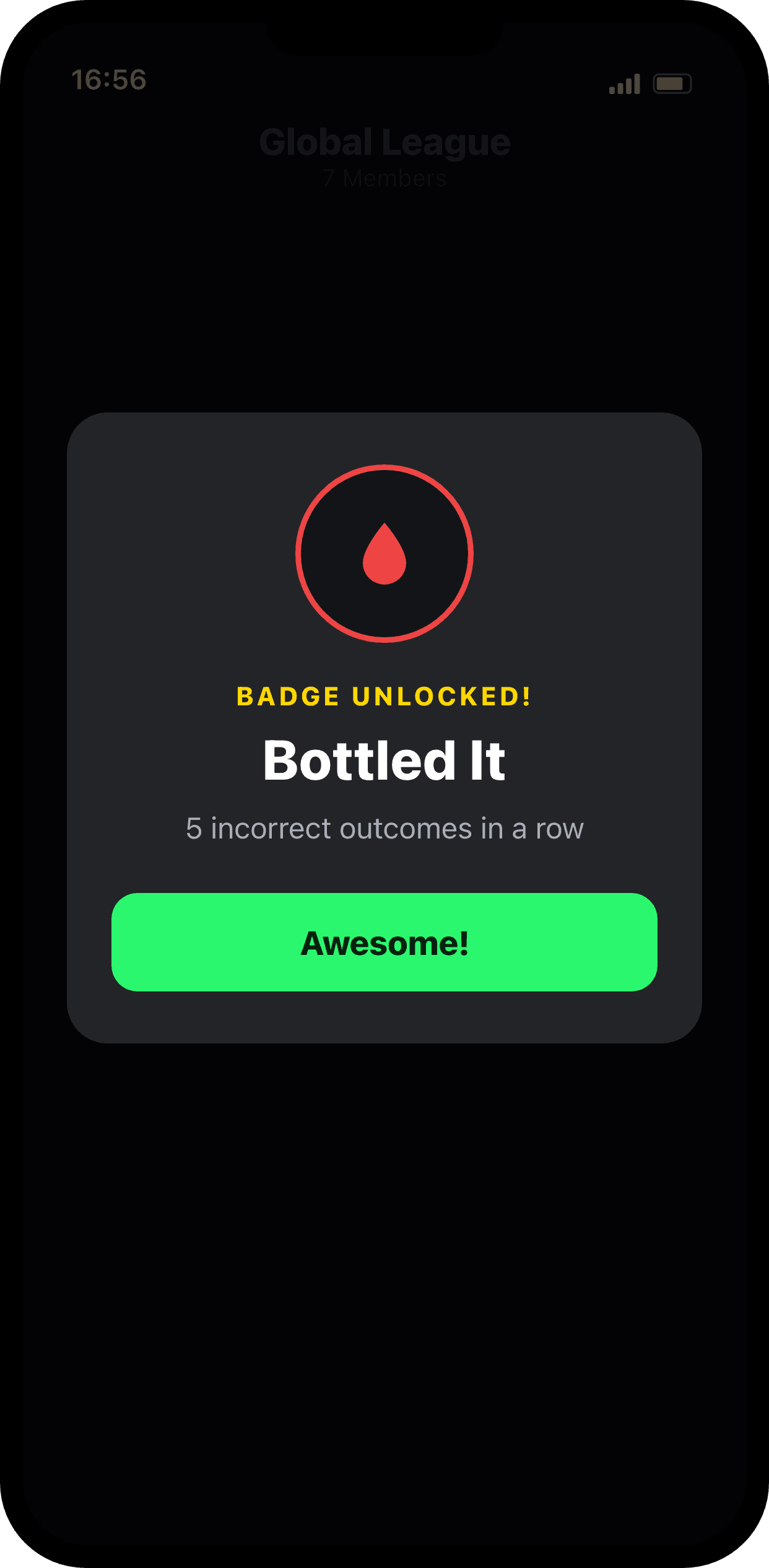 Badge unlocked celebration