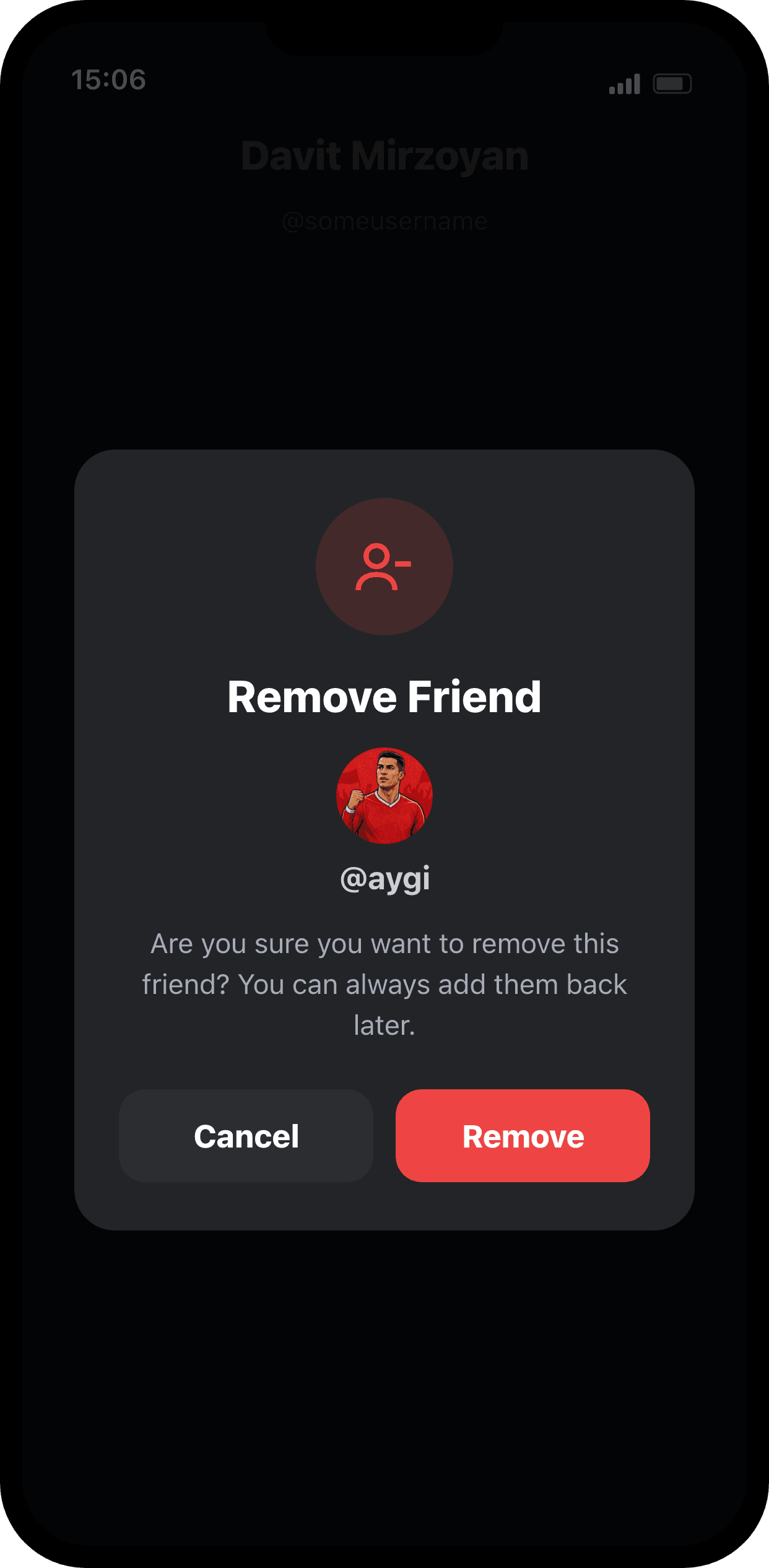 Remove a friend