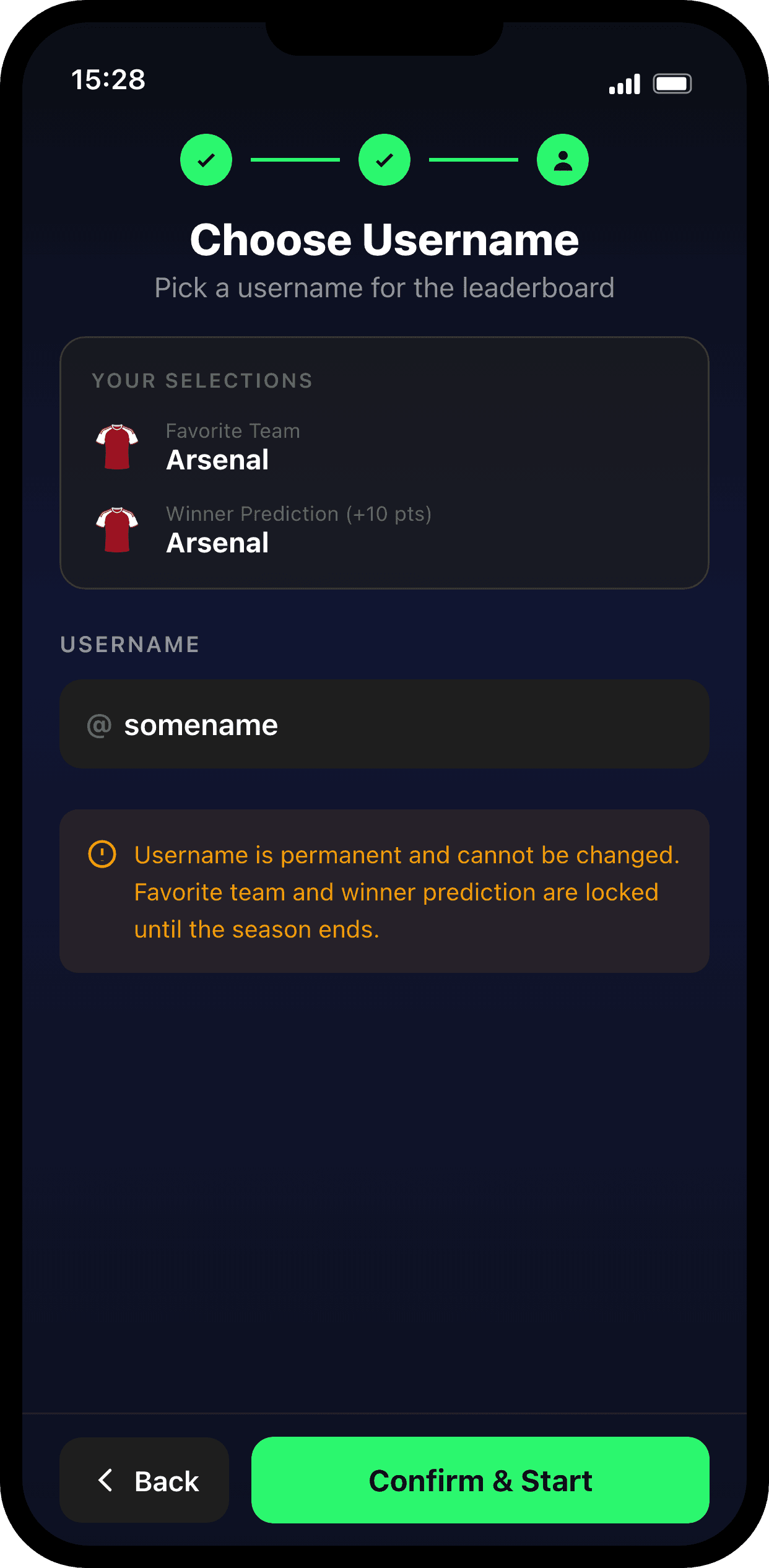 Choose your username